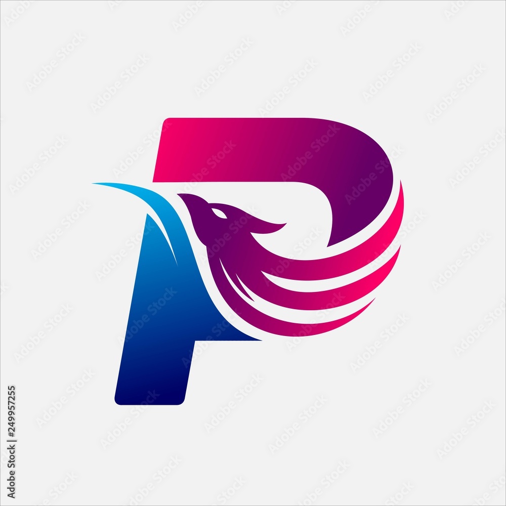 Sticker Phoenix Letter P