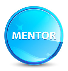 Mentor splash natural blue round button