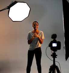 Actress in front of the camera in an audition
