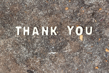 "THANK YOU" alphabet on background.