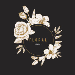 Round floral label
