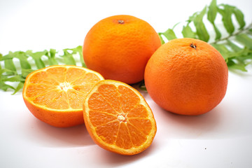 Fresh orange,isolated on a white background