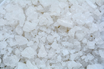 Crystal Sea Salt may use as background. Texture of Organic Sea Salt Crystals