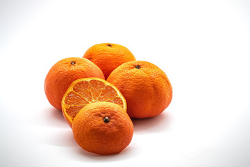 Fresh orange,isolated on a white background