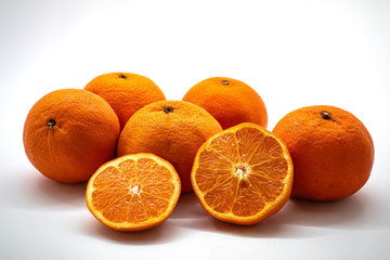 Fresh orange,isolated on a white background