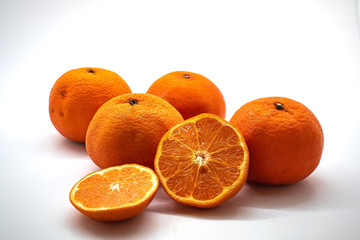 Fresh orange,isolated on a white background