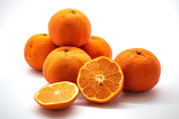 Fresh orange,isolated on a white background