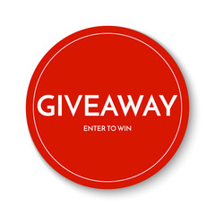 Giveaway banner template. Time for Giveaway sign isolated on white background.