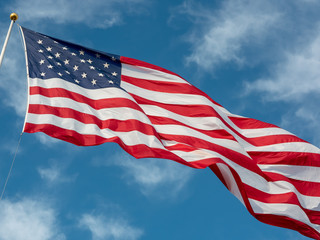 American Flag on a Windy Day