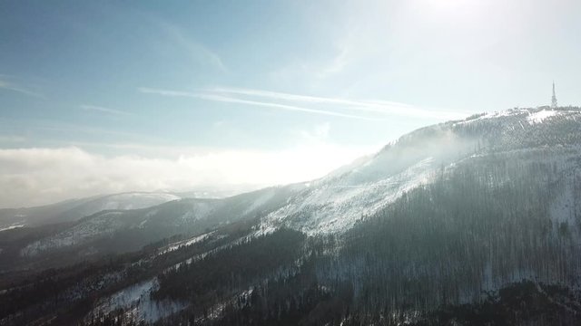 mountain peaks, basins, mountains, forests, sky, snow, gorges, slopes, trails, clouds, landscape, roads,