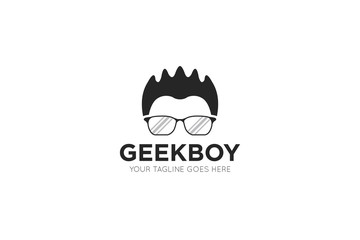 geek logo and icon vector illustration design template