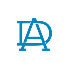 letters ad simple linked logo vector CMYK