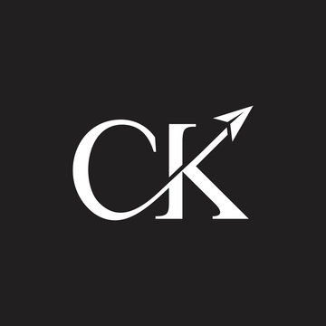 letters ck arrow motion logo vector