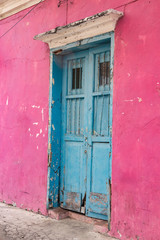 old door with bright colors
