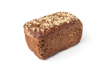 Rye bread isolated on white background.