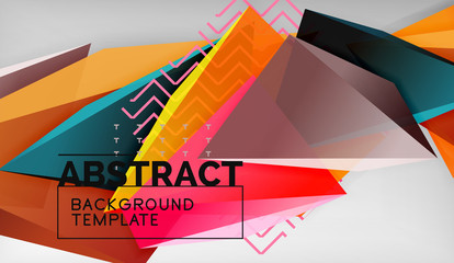 Abstract color triangles geometric background. Mosaic triangular low poly style