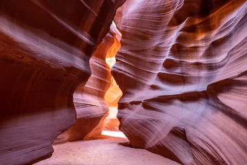 Landscape of Sandstone, light and shadows in Upper Antelope Canyon in Page, Arizona
