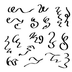Swirls and curves in doodle style used for Underlines, borders, dividers. vector