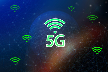 5G Internet network and intelligent connection , Communication concepts.