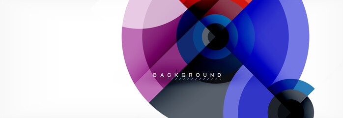 Minimal geometric circles and triangles abstract background, techno modern design, poster template