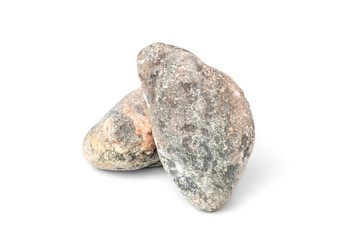 Sauna stones isolated on white background.
