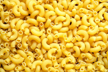 Raw Macaroni Pasta Texture Background.