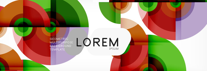 Obraz premium Round shapes vector abstract background. Trendy circle shapes composition vector