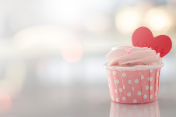 pink cake sweet homemade pastel color on bokeh blurred background for birthday party valentines or wedding bakery image