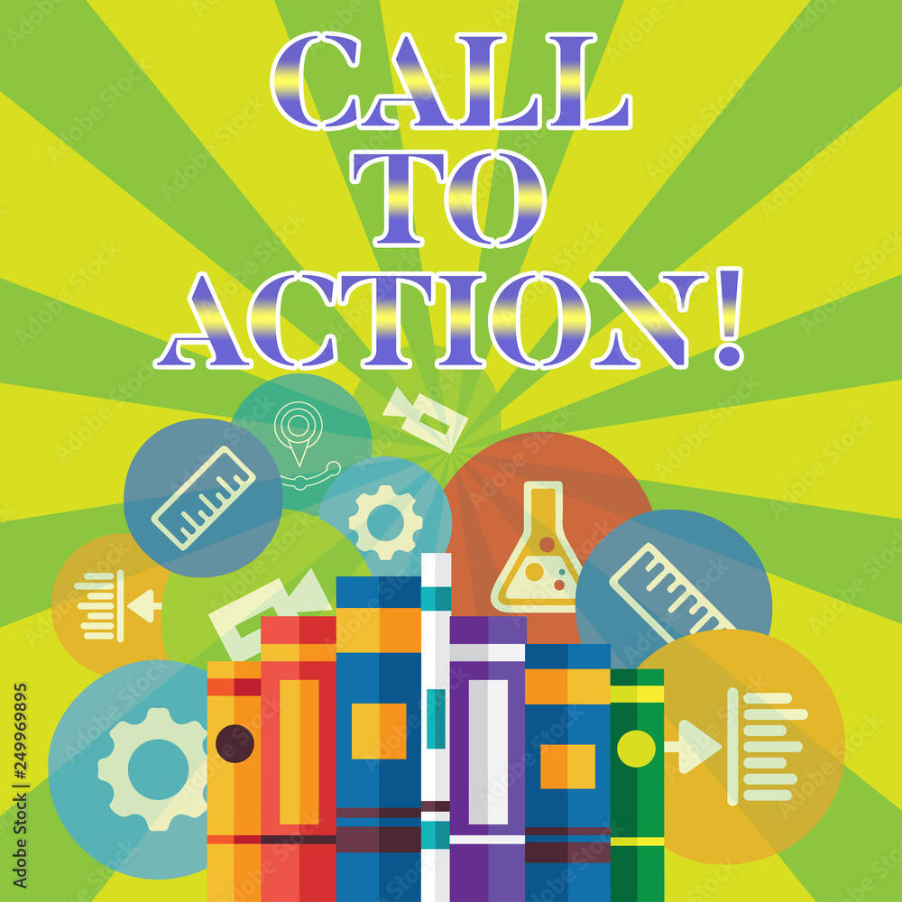 Poster handwriting text writing call to action. concept meaning encourage decision move to advance successf