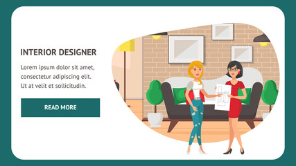 Interior Designer Web Page Vector Template