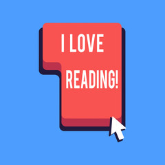 Writing note showing I Love Reading. Business photo showcasing Affection for the literature old papers classical education