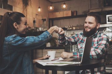 Young people are happy with the result of work