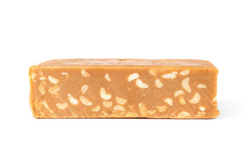 Peanut sherbet isolated on white background.