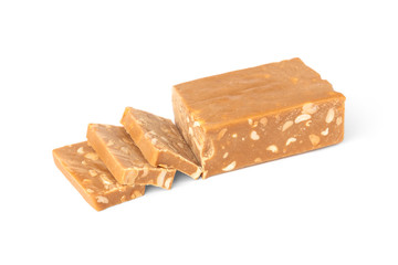 Peanut sherbet isolated on white background.