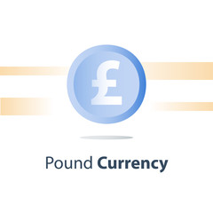Money exchange, pound currency coin, cash loan, finance concept