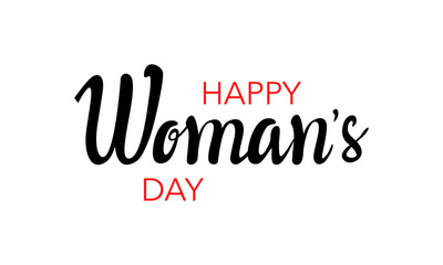 Happy Women's Day lettering typography poster. International woman`s day invitation design