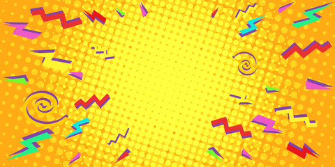 yellow eighties retro background