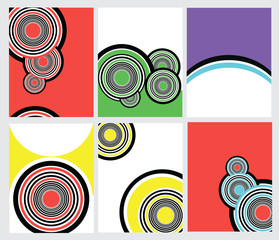 Set of abstract circle backgrounds. Colorful circles modern abstract composition