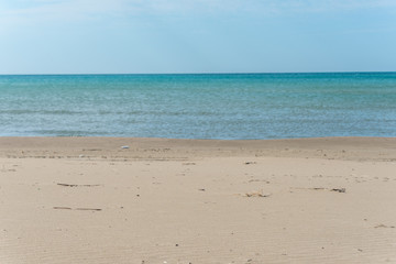Beach on the Southern Italian Mediterranean Coast on a Sunny Day