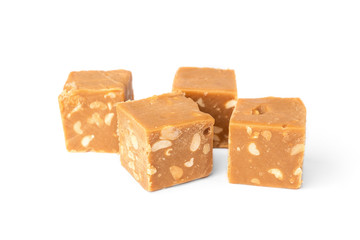 Peanut sherbet isolated on white background.