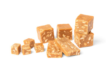 Peanut sherbet isolated on white background.