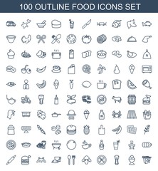 Obraz na płótnie Canvas 100 food icons