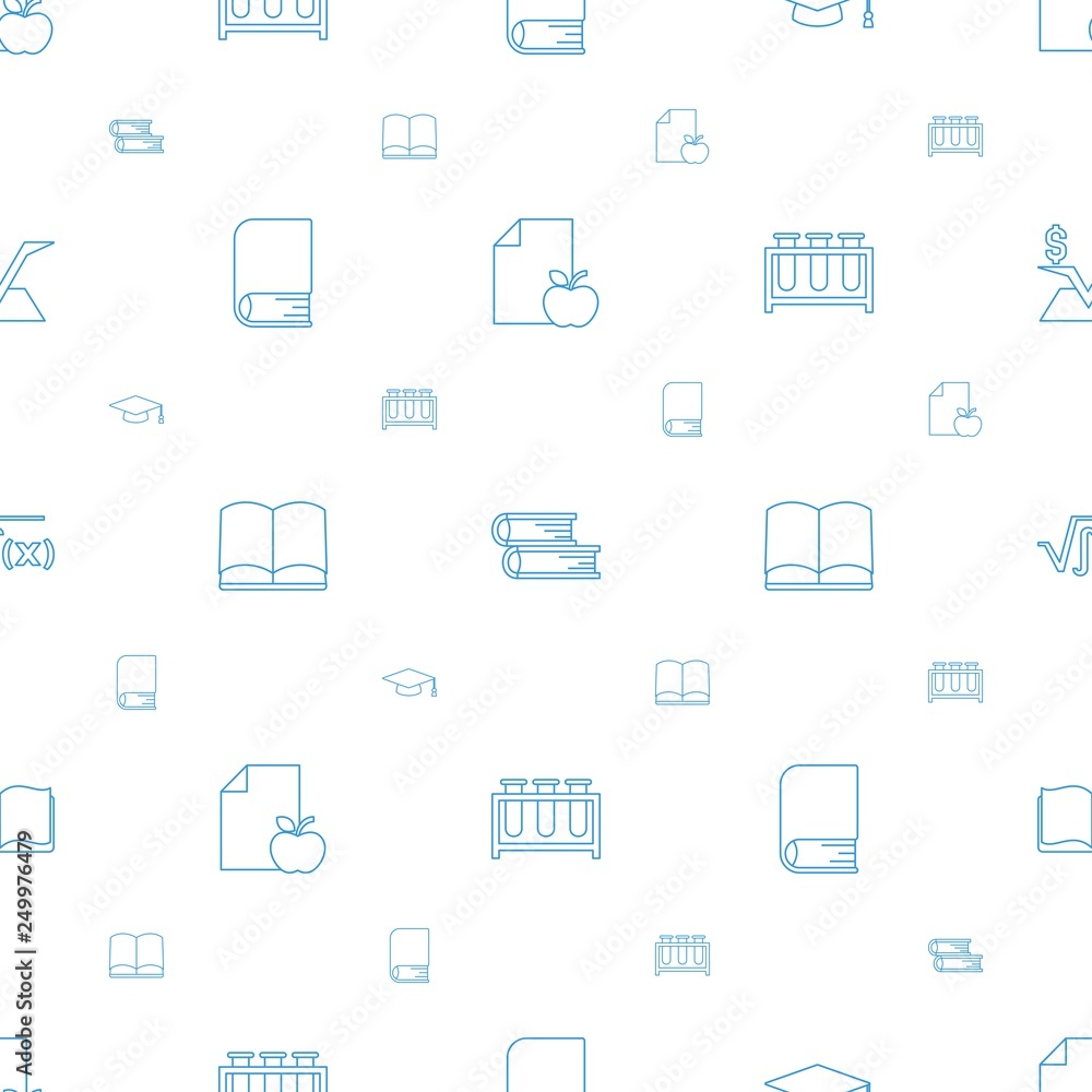 Poster study icons pattern seamless white background
