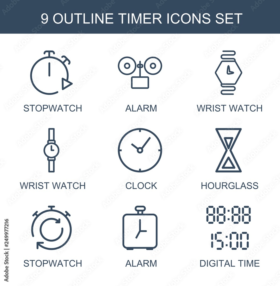 Poster 9 timer icons