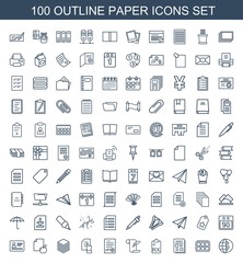 100 paper icons