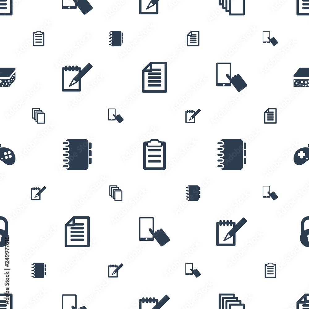 Poster pad icons pattern seamless white background