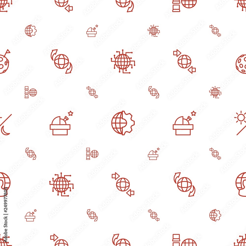 Poster planet icons pattern seamless white background
