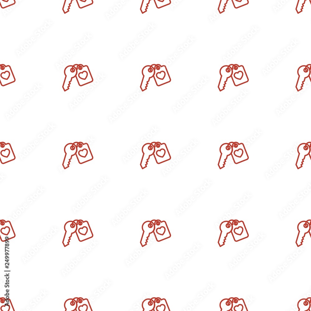 Poster heart key icon pattern seamless white background