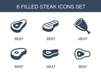 6 steak icons