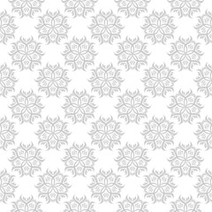 Seamless pattern. Gray flowers on white background